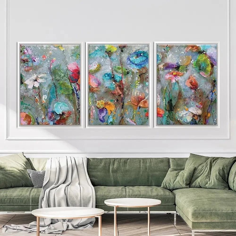 Flowers By Dawn Trio Canvas Print Flowers By Dawn Trio Canvas Print wall art product Studio Paint-Ing