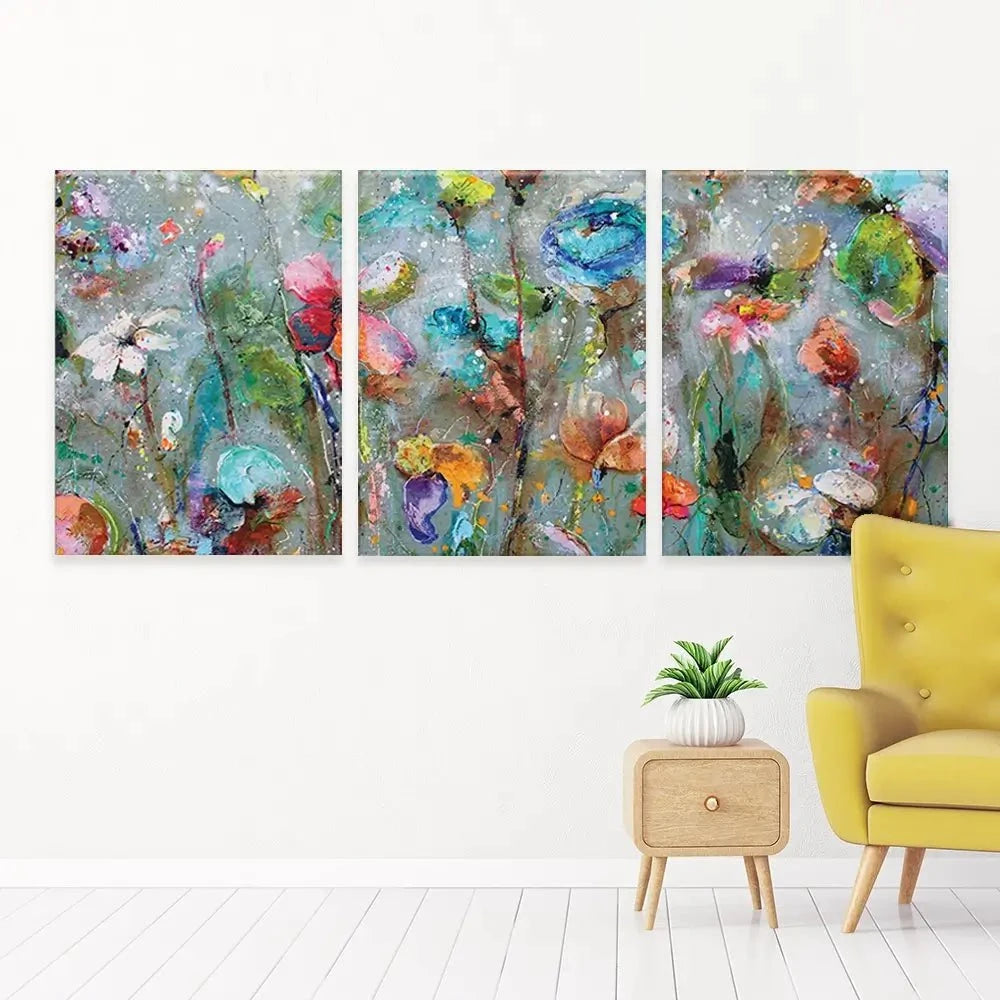 Flowers By Dawn Trio Canvas Print Flowers By Dawn Trio Canvas Print wall art product Studio Paint-Ing