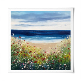 Flowers By The Water Square Art Print Flowers By The Water Square Art Print wall art product Laure Bury