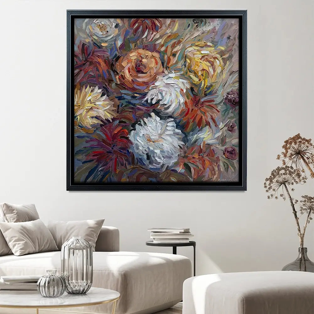 Flowers Square Canvas Print Flowers Square Canvas Print wall art product Ekaterina Ermilkina