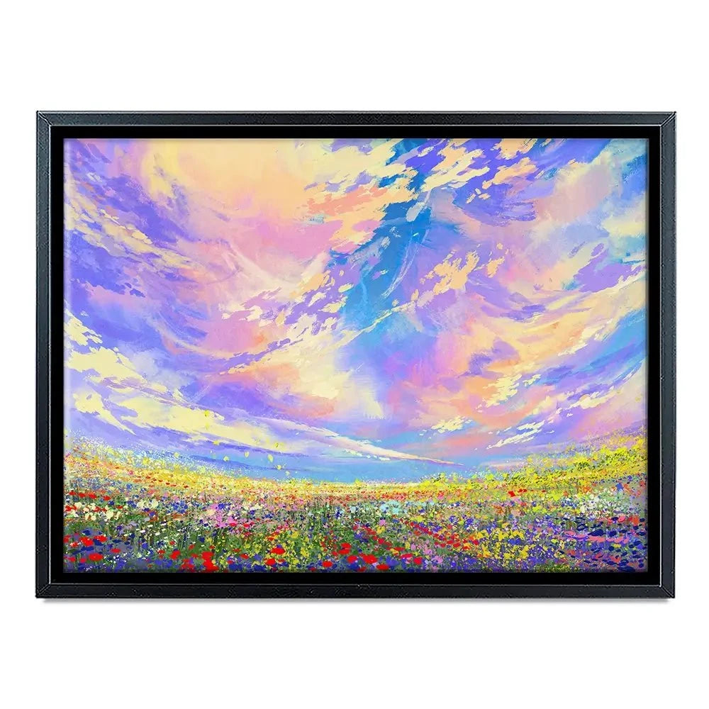 Flowers Under Clouds Canvas Print Flowers Under Clouds Canvas Print wall art product Tithi Luadthong / Shutterstock