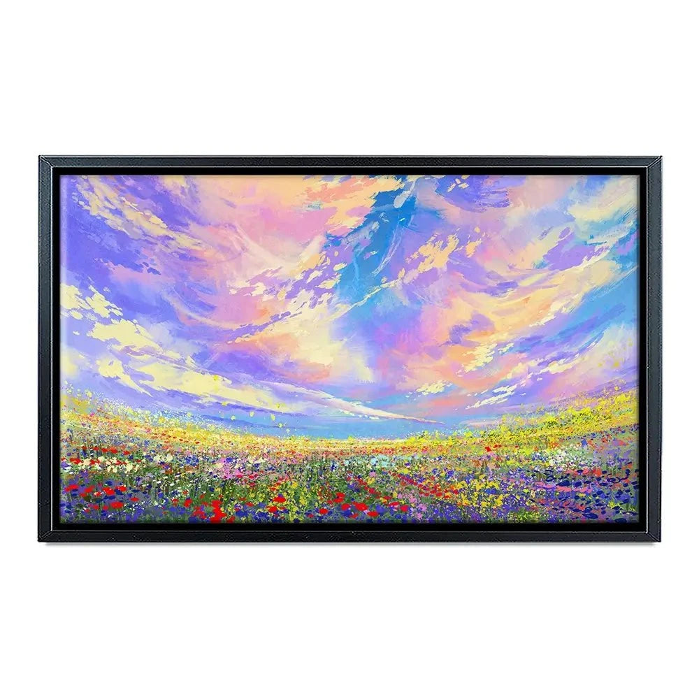 Flowers Under Clouds Canvas Print Flowers Under Clouds Canvas Print wall art product Tithi Luadthong / Shutterstock