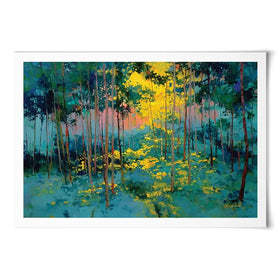 Forest Bathed In Celestial Glow Art Print Forest Bathed In Celestial Glow Art Print wall art product Leon Devenice