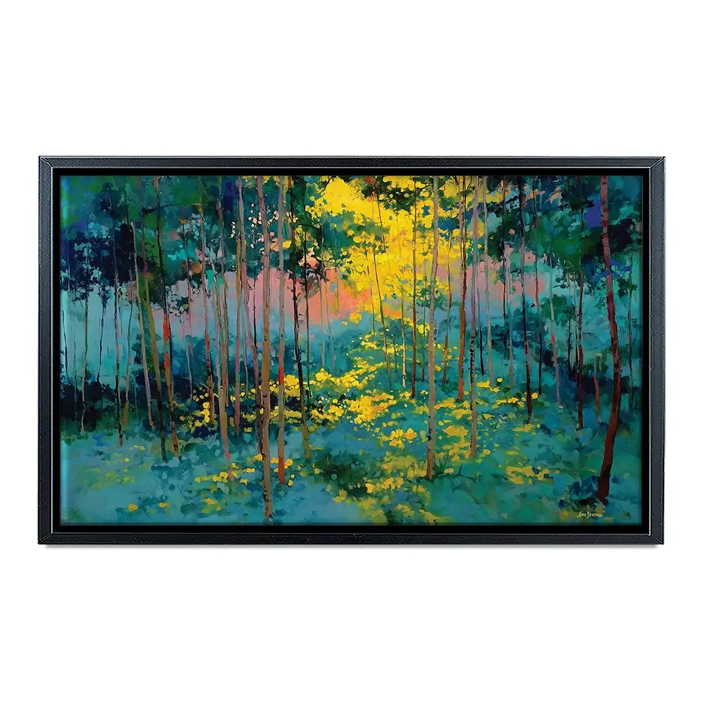 Forest Bathed In Celestial Glow Canvas Print Forest Bathed In Celestial Glow Canvas Print wall art product Leon Devenice