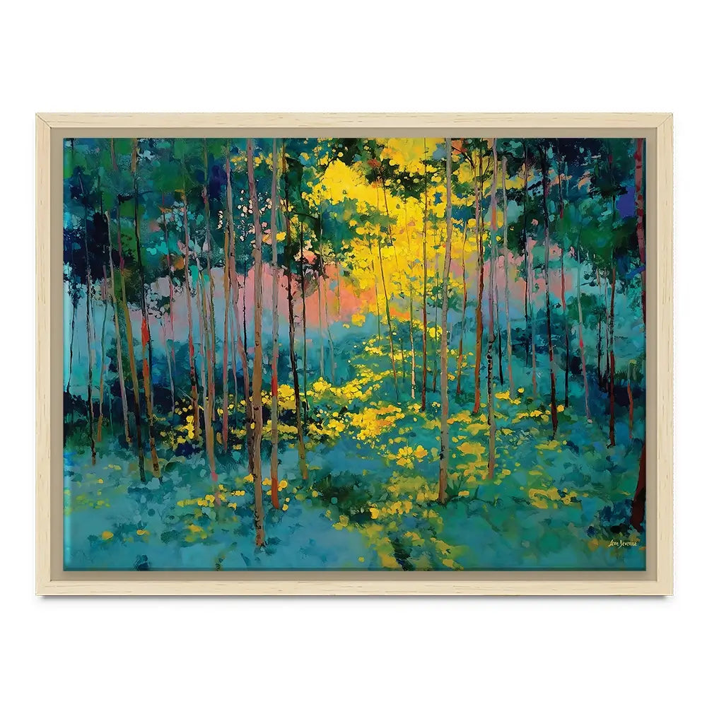 Forest Bathed In Celestial Glow Canvas Print Forest Bathed In Celestial Glow Canvas Print wall art product Leon Devenice