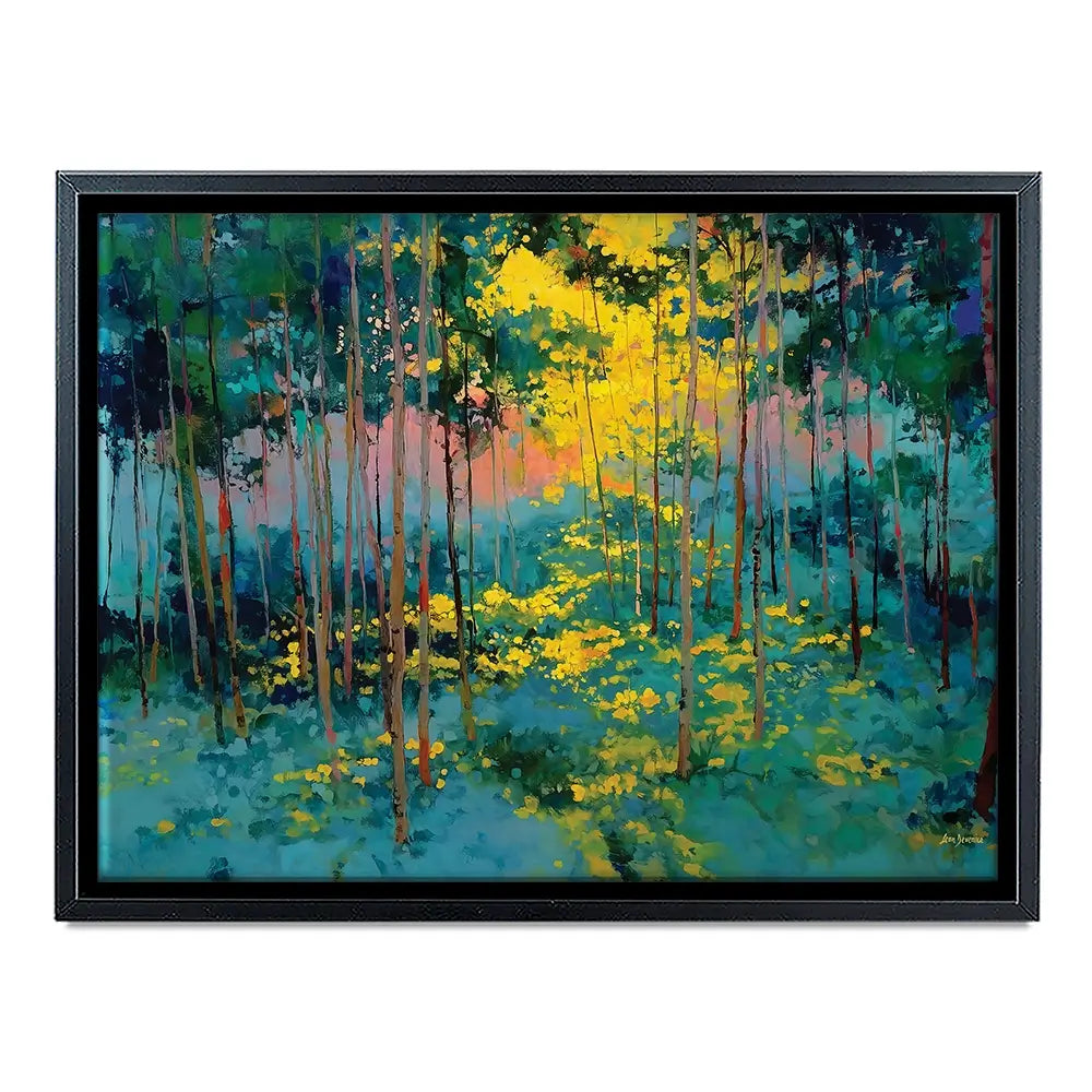 Forest Bathed In Celestial Glow Canvas Print Forest Bathed In Celestial Glow Canvas Print wall art product Leon Devenice