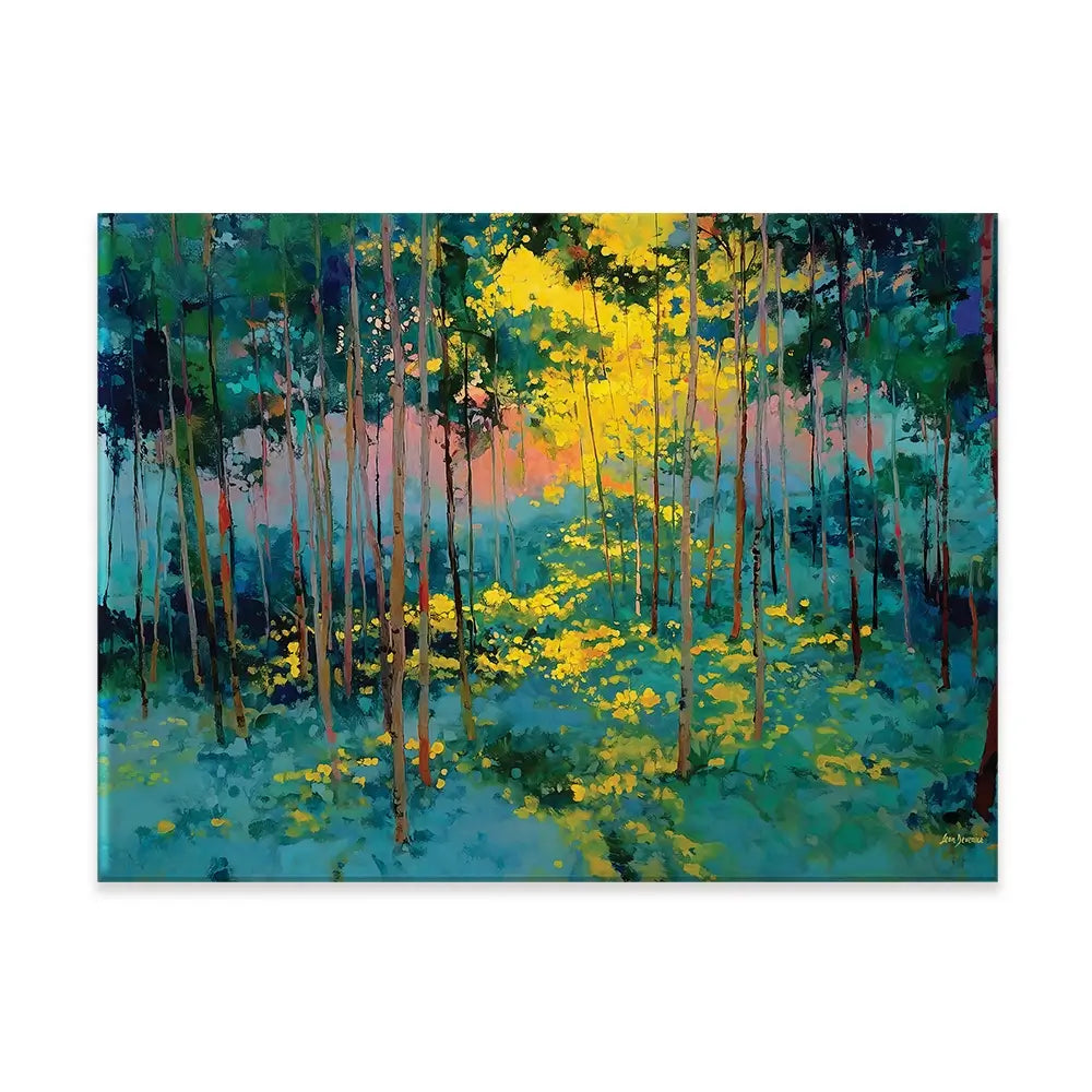 Forest Bathed In Celestial Glow Canvas Print Forest Bathed In Celestial Glow Canvas Print wall art product Leon Devenice