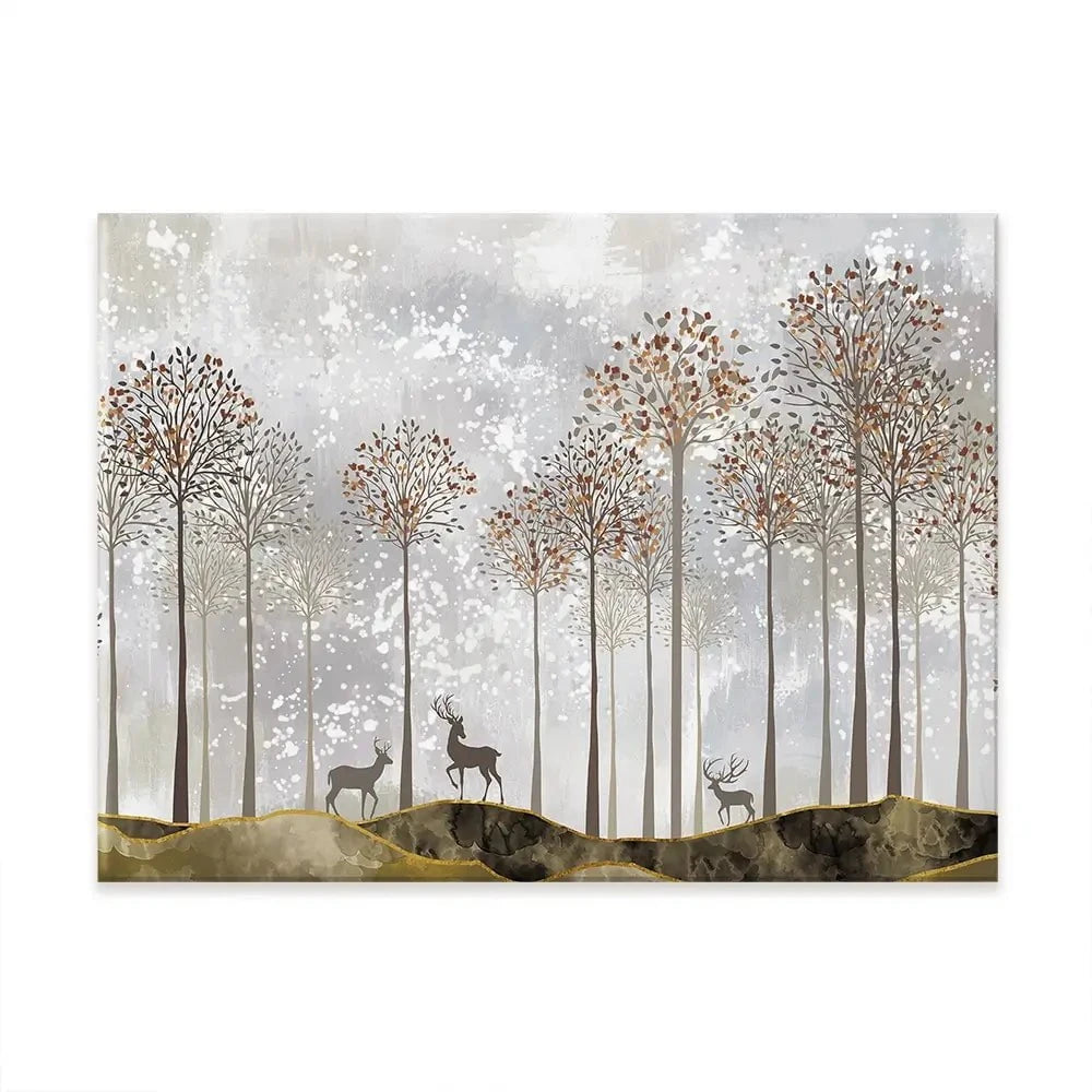 Forest Deer Canvas Print Forest Deer Canvas Print wall art product 3d artwork wallpaper / Shutterstock