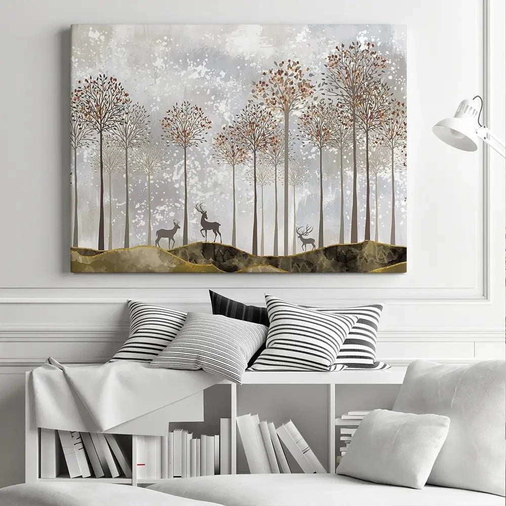 Forest Deer Canvas Print Forest Deer Canvas Print wall art product 3d artwork wallpaper / Shutterstock