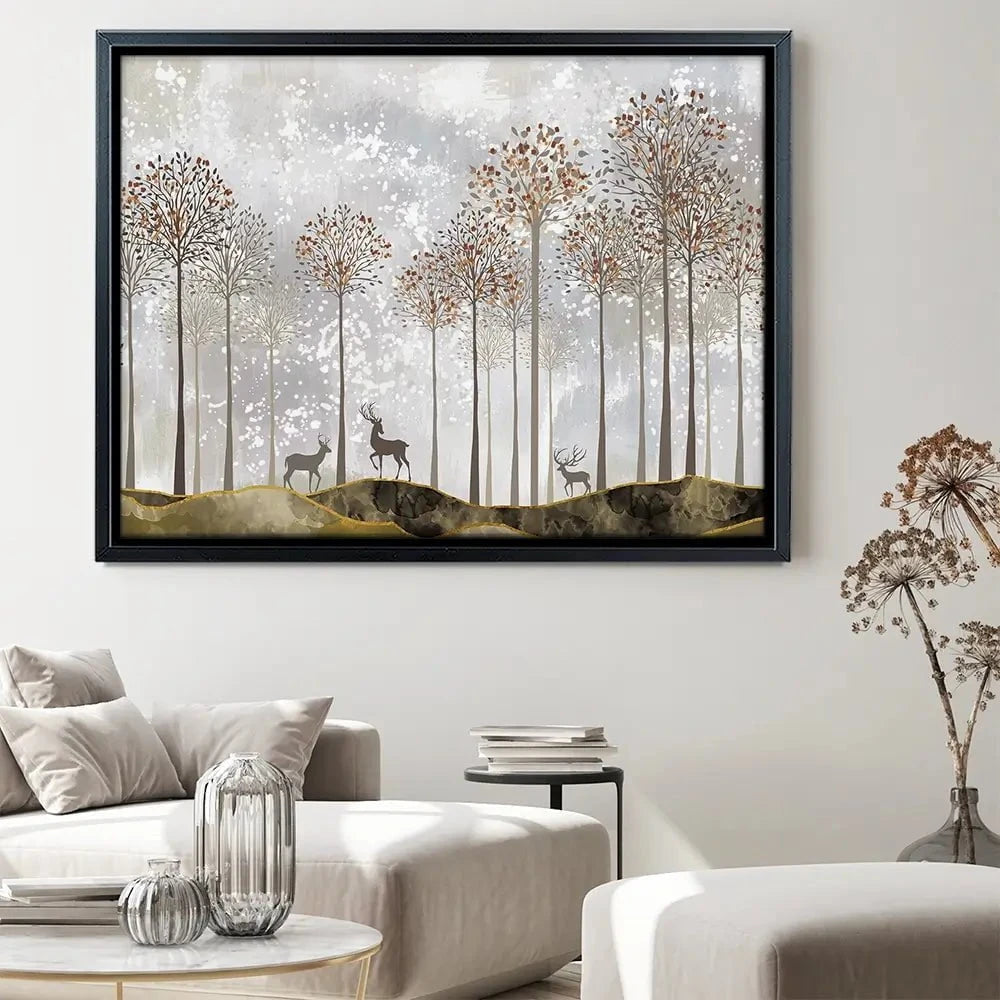 Forest Deer Canvas Print Forest Deer Canvas Print wall art product 3d artwork wallpaper / Shutterstock