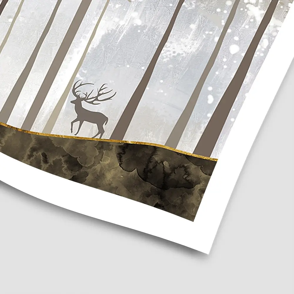 Forest Deer Square Art Print Forest Deer Square Art Print wall art product 3d artwork wallpaper / Shutterstock
