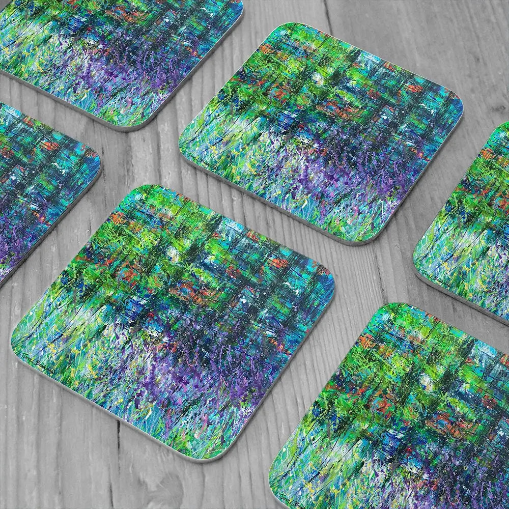 Forest Greens Coaster Set Forest Greens Coaster Set wall art product Jane Brookshaw