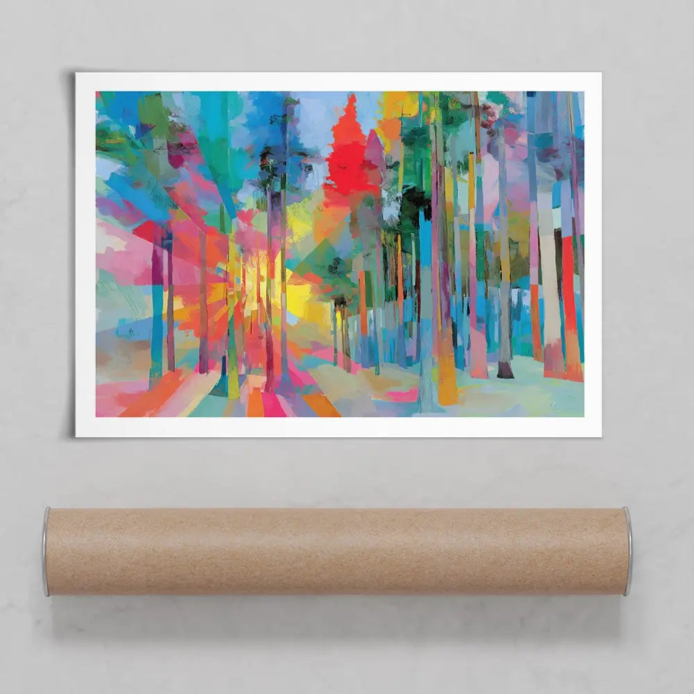 Forest Light In Colour Art Print Forest Light In Colour Art Print wall art product Chromatic Storm Studio