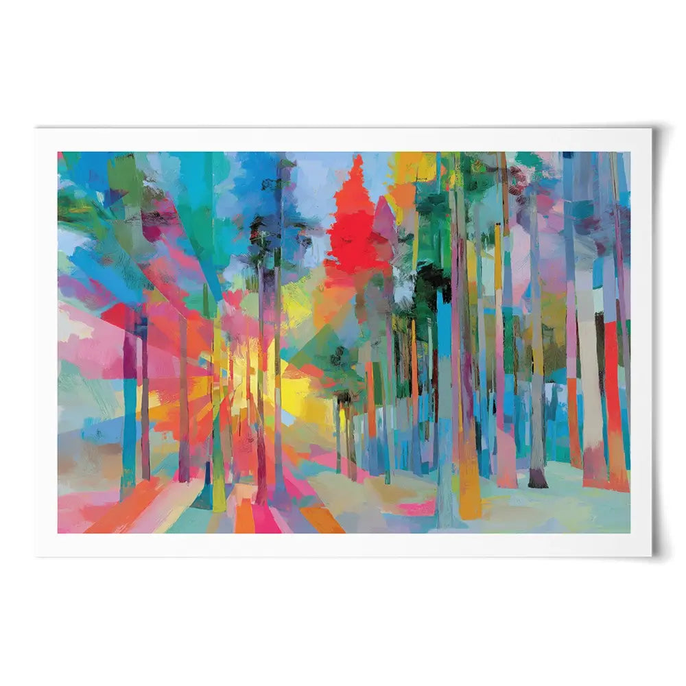 Forest Light In Colour Art Print Forest Light In Colour Art Print wall art product Chromatic Storm Studio