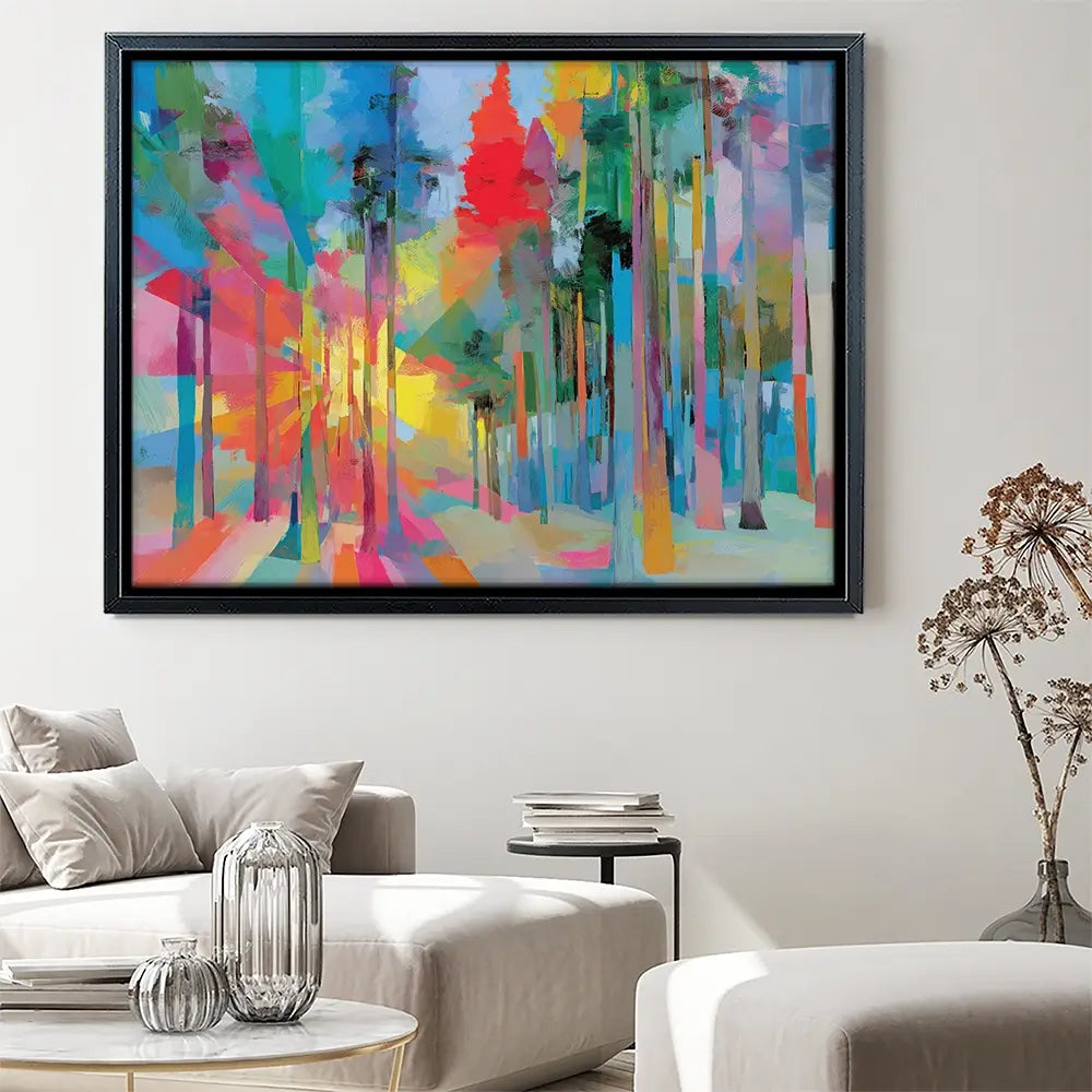 Forest Light In Colour Canvas Print Forest Light In Colour Canvas Print wall art product Chromatic Storm Studio