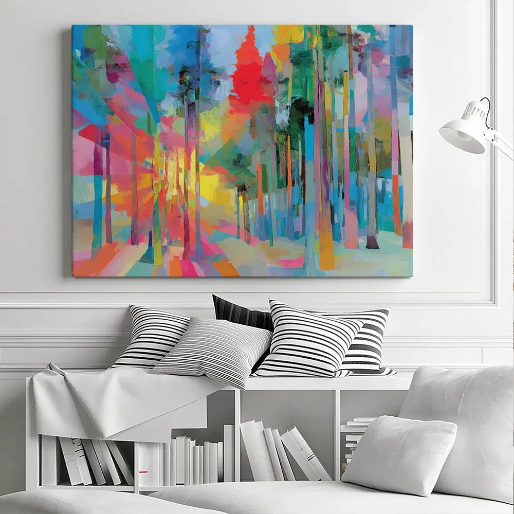 Forest Light In Colour Canvas Print Forest Light In Colour Canvas Print wall art product Chromatic Storm Studio
