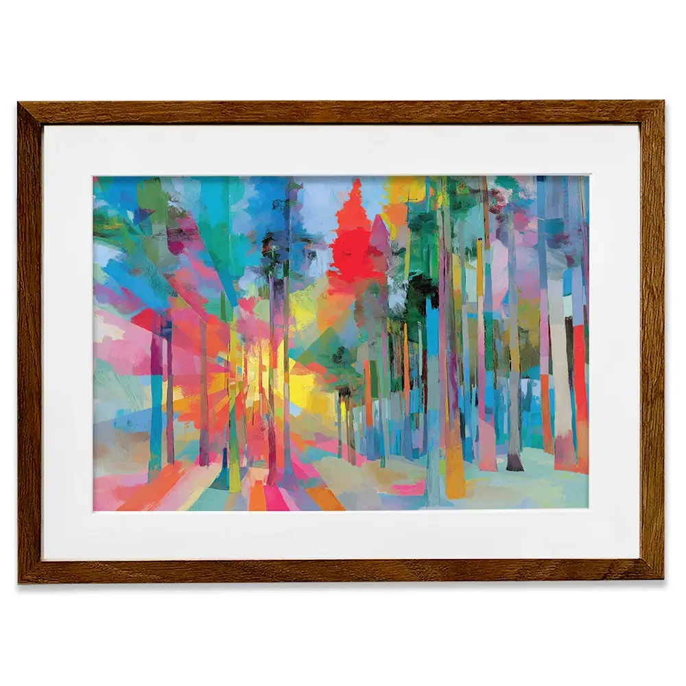Forest Light In Colour Framed Art Print Forest Light In Colour Framed Art Print wall art product Chromatic Storm Studio