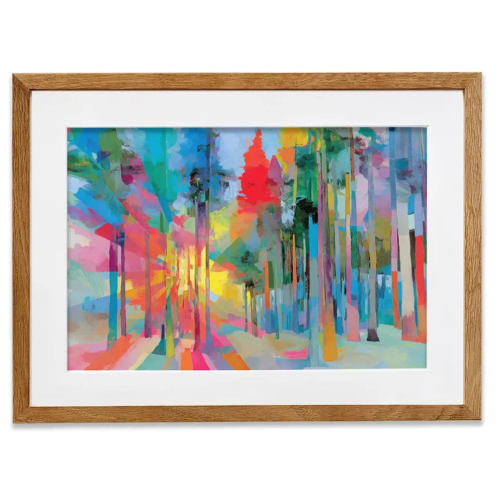 Forest Light In Colour Framed Art Print Forest Light In Colour Framed Art Print wall art product Chromatic Storm Studio