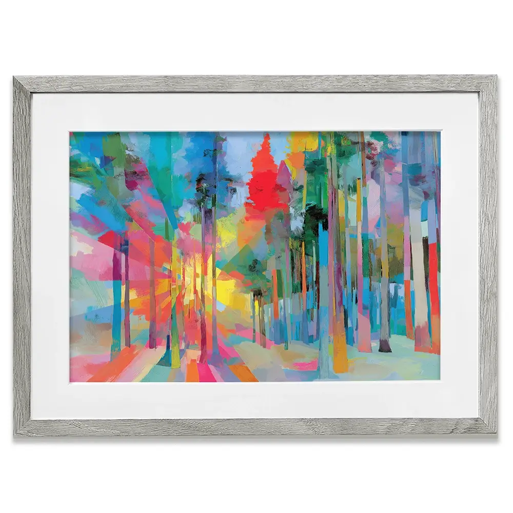 Forest Light In Colour Framed Art Print Forest Light In Colour Framed Art Print wall art product Chromatic Storm Studio