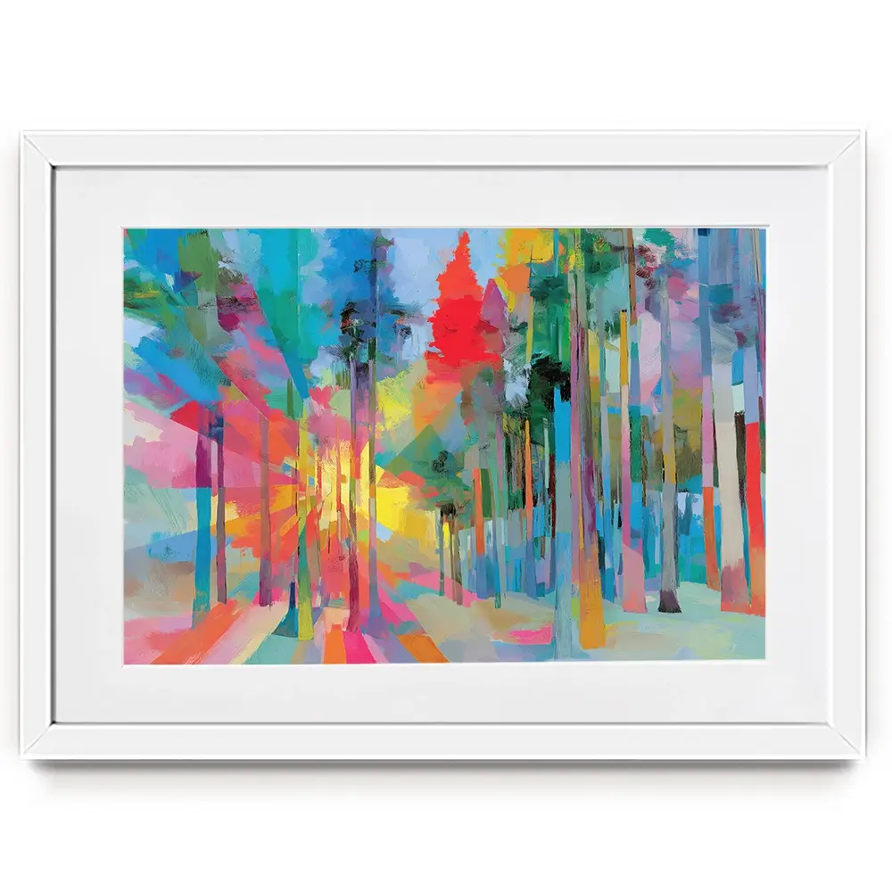 Forest Light In Colour Framed Art Print Forest Light In Colour Framed Art Print wall art product Chromatic Storm Studio