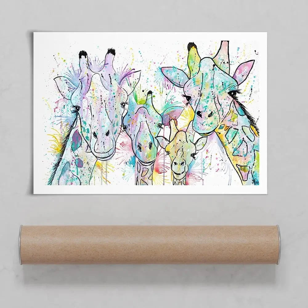 Four Giraffes Art Print Four Giraffes Art Print wall art product Jamie Taylor