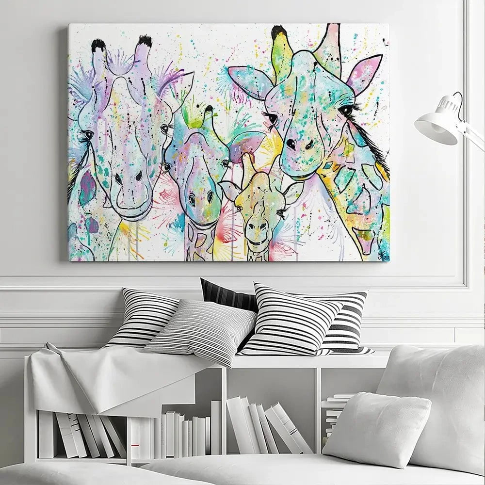 Four Giraffes Canvas Print Four Giraffes Canvas Print wall art product Jamie Taylor