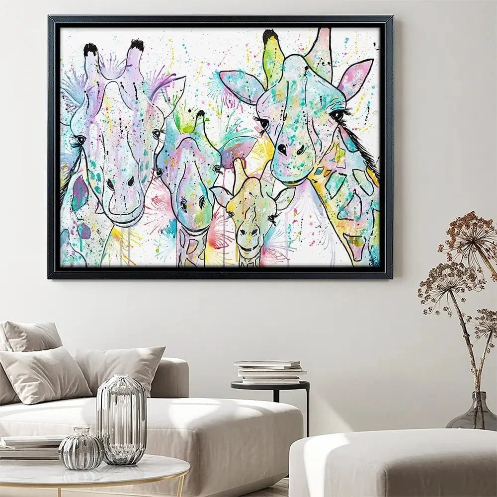 Four Giraffes Canvas Print Four Giraffes Canvas Print wall art product Jamie Taylor