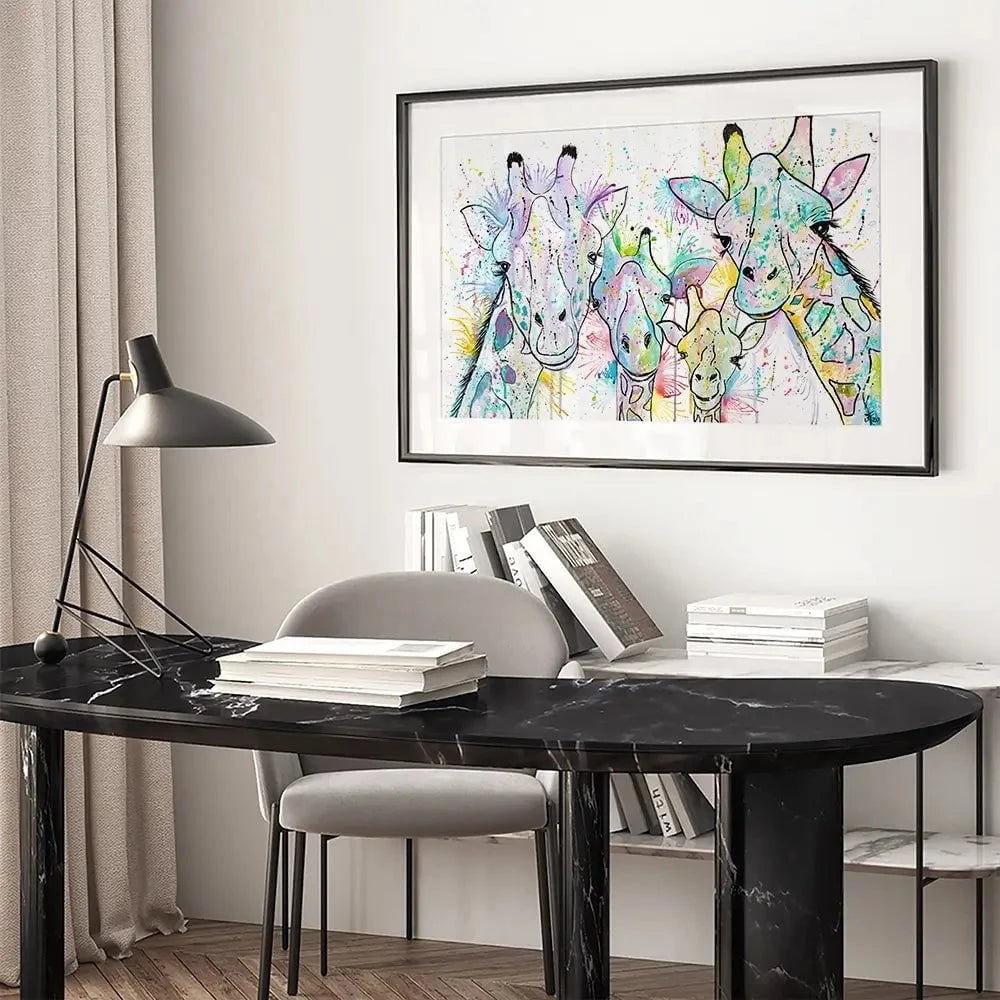 Four Giraffes Framed Art Print Four Giraffes Framed Art Print wall art product Jamie Taylor