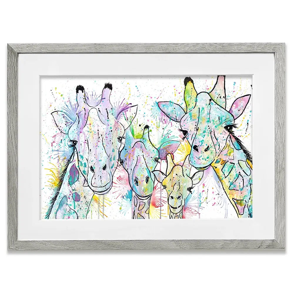 Four Giraffes Framed Art Print Four Giraffes Framed Art Print wall art product Jamie Taylor