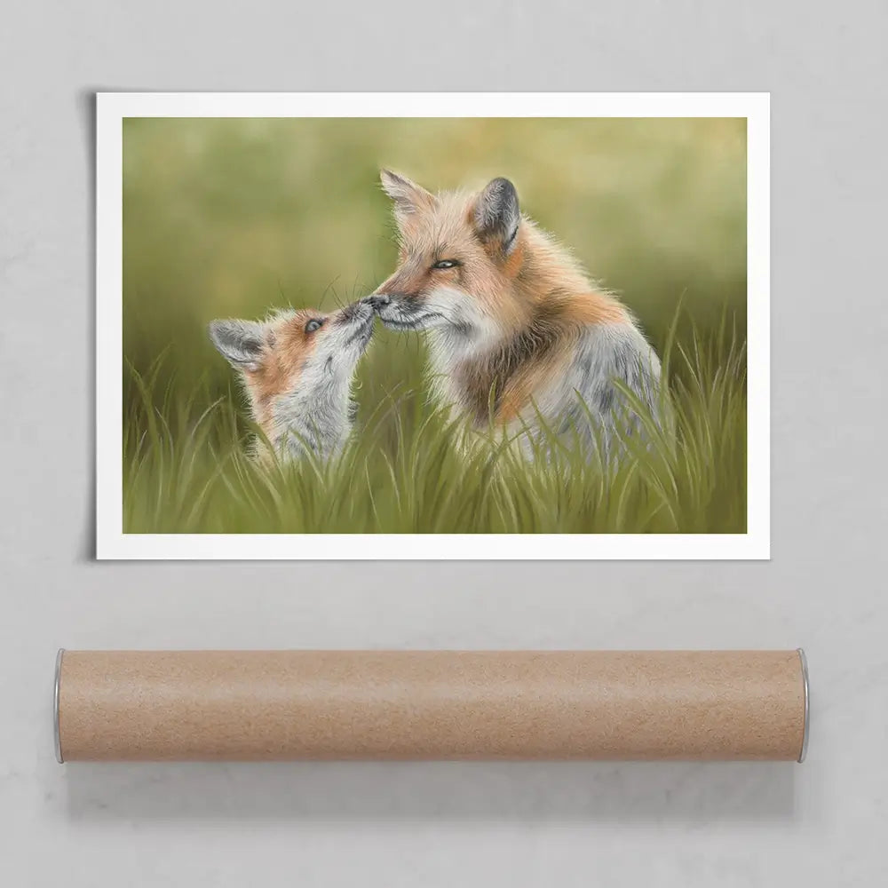Fox And Cub Art Print Fox And Cub Art Print wall art product Georgie Turner