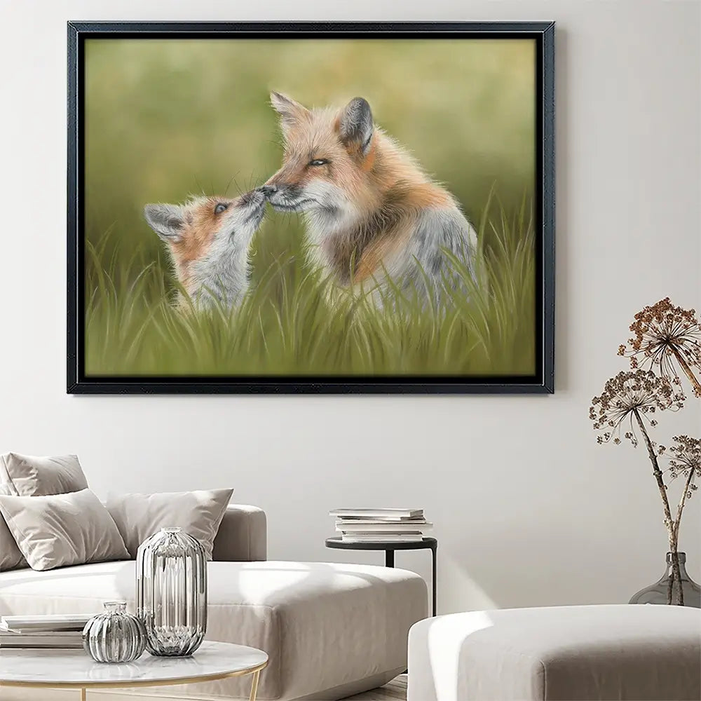 Fox And Cub Canvas Print Fox And Cub Canvas Print wall art product Georgie Turner