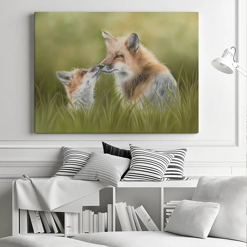 Fox And Cub Canvas Print Fox And Cub Canvas Print wall art product Georgie Turner
