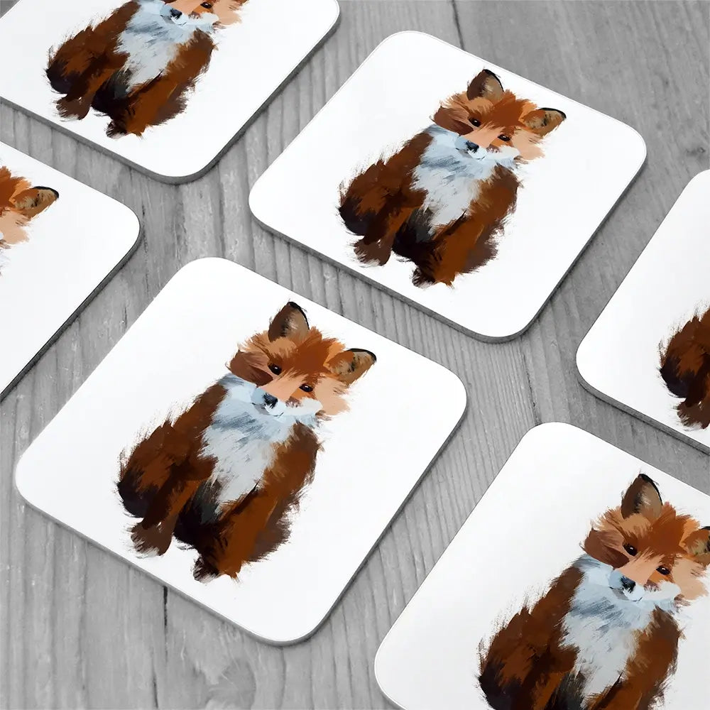 Fox Cub Coaster Set Fox Cub Coaster Set wall art product Aimee Linzi