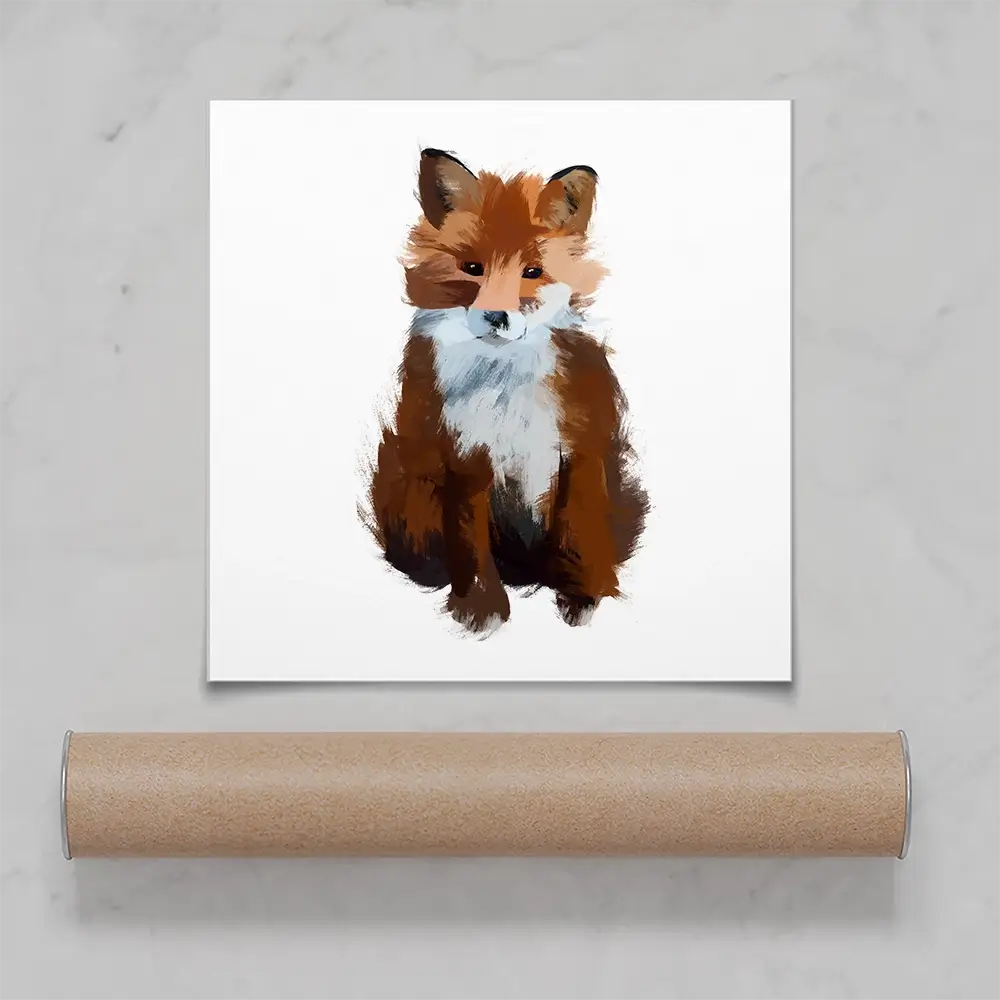 Fox Cub Square Art Print Fox Cub Square Art Print wall art product Aimee Linzi