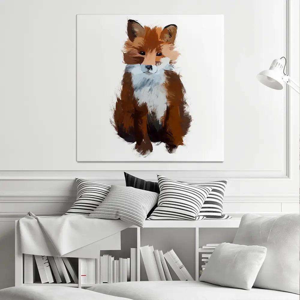 Fox Cub Square Canvas Print Fox Cub Square Canvas Print wall art product Aimee Linzi