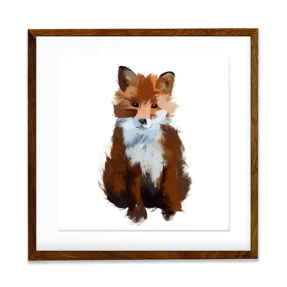 Fox Cub Square Framed Art Print Fox Cub Square Framed Art Print wall art product Aimee Linzi