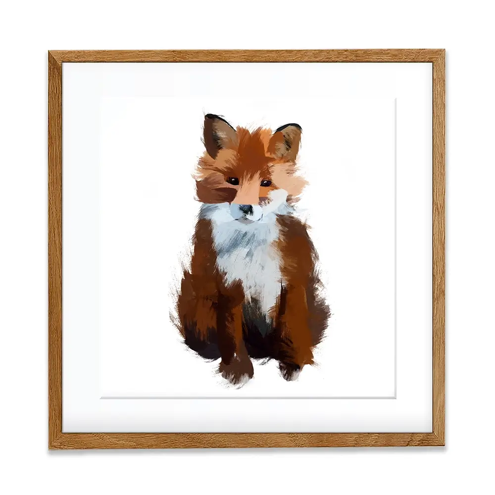 Fox Cub Square Framed Art Print Fox Cub Square Framed Art Print wall art product Aimee Linzi
