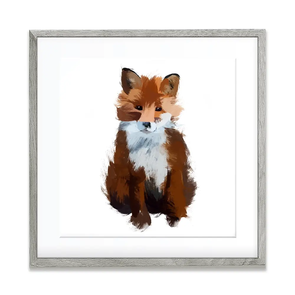 Fox Cub Square Framed Art Print Fox Cub Square Framed Art Print wall art product Aimee Linzi