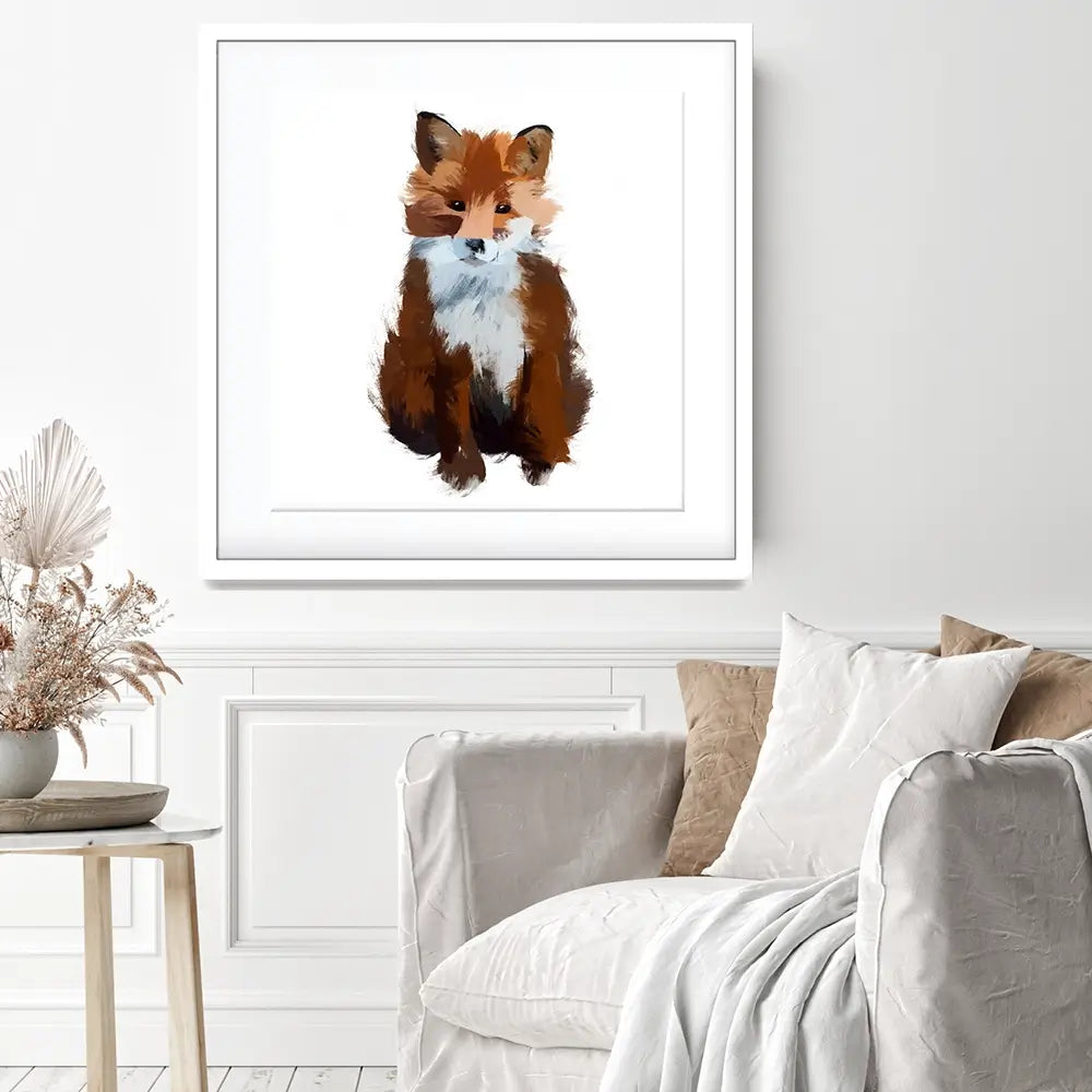 Fox Cub Square Framed Art Print Fox Cub Square Framed Art Print wall art product Aimee Linzi