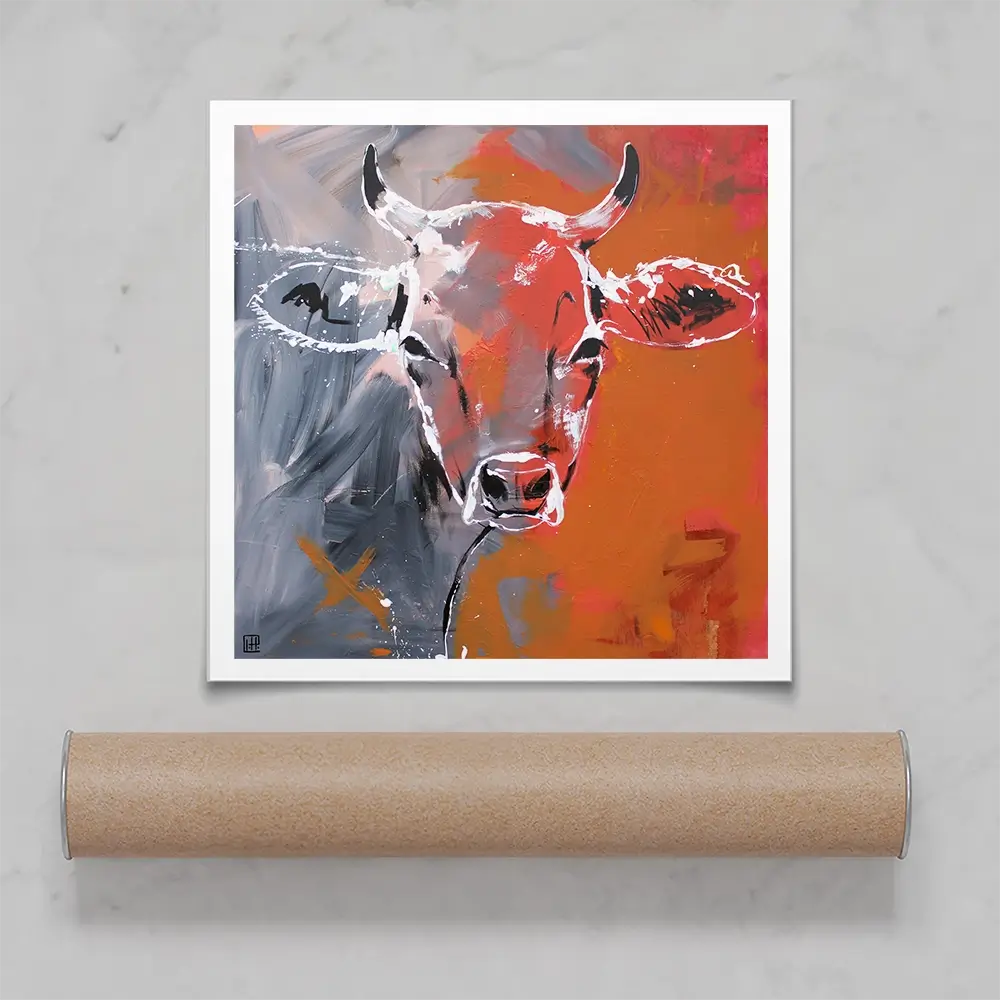 Free Cow Square Art Print Free Cow Square Art Print wall art product Studio Paint-Ing