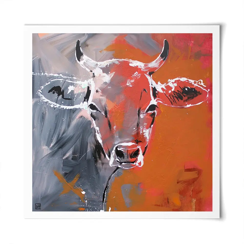 Free Cow Square Art Print Free Cow Square Art Print wall art product Studio Paint-Ing