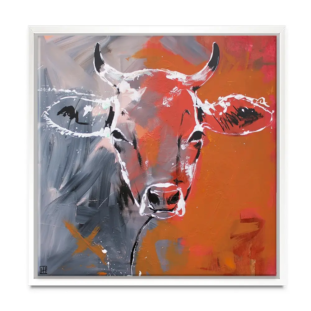 Free Cow Square Canvas Print Free Cow Square Canvas Print wall art product Studio Paint-Ing