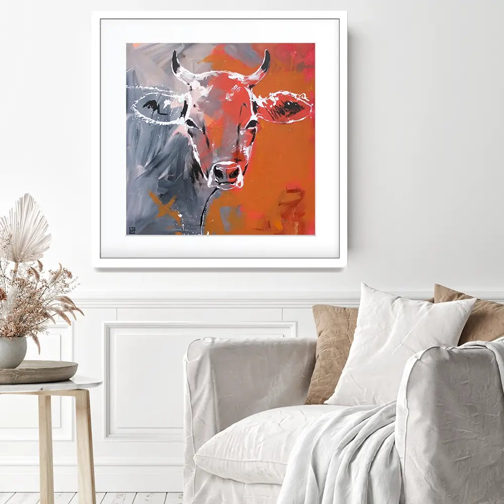 Free Cow Square Framed Art Print Free Cow Square Framed Art Print wall art product Studio Paint-Ing