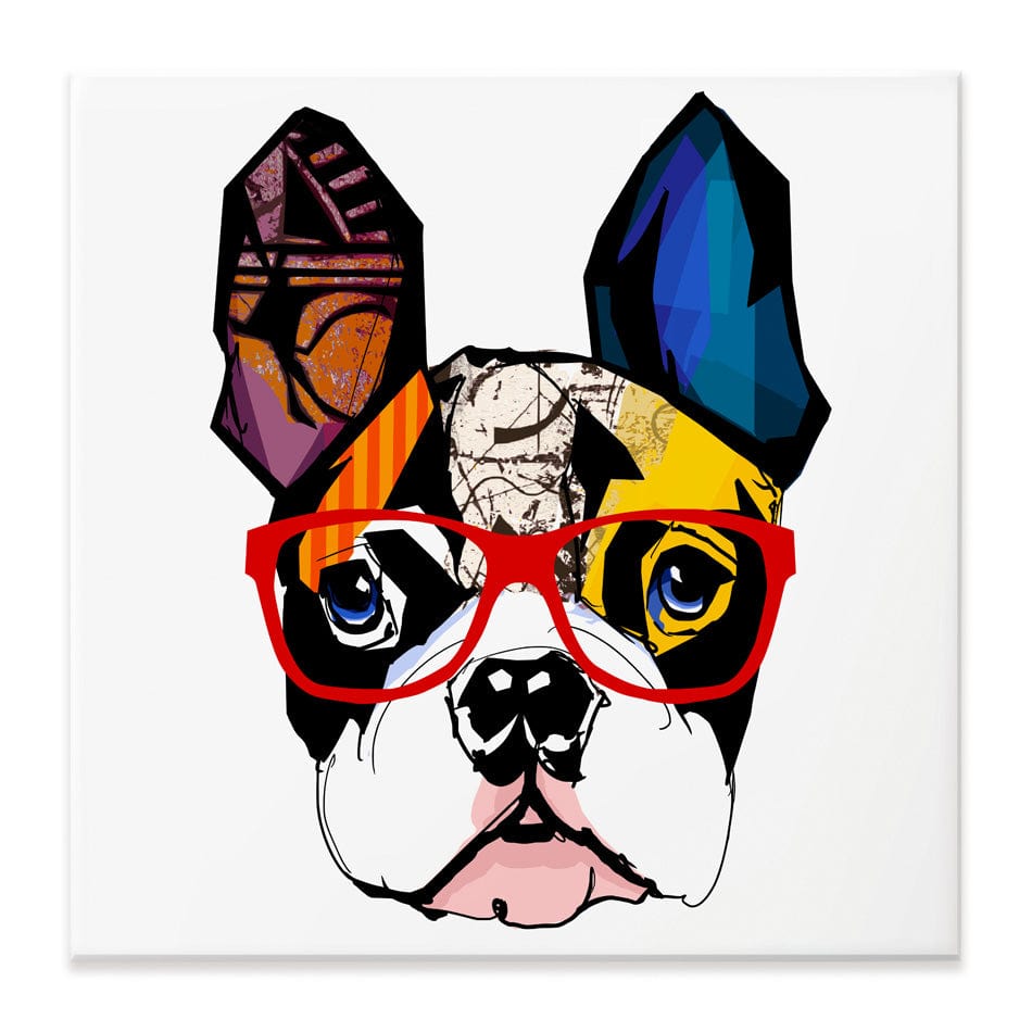 French Bulldog Wearing Glasses Canvas Print wall art product isaxar / Shutterstock