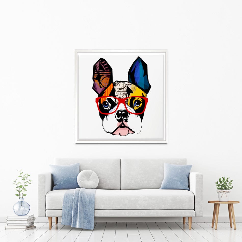 French Bulldog Wearing Glasses Canvas Print wall art product isaxar / Shutterstock