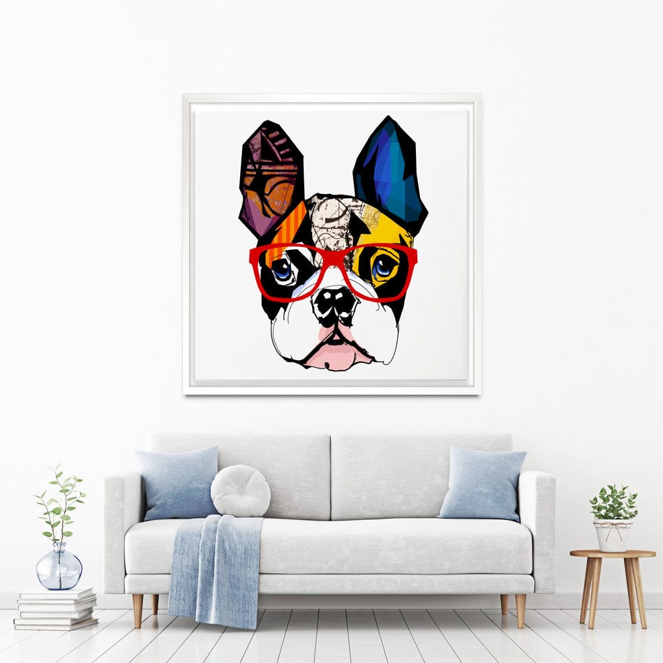 French Bulldog Wearing Glasses Canvas Print wall art product isaxar / Shutterstock