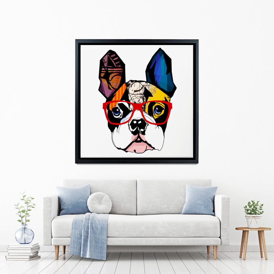 French Bulldog Wearing Glasses Canvas Print wall art product isaxar / Shutterstock
