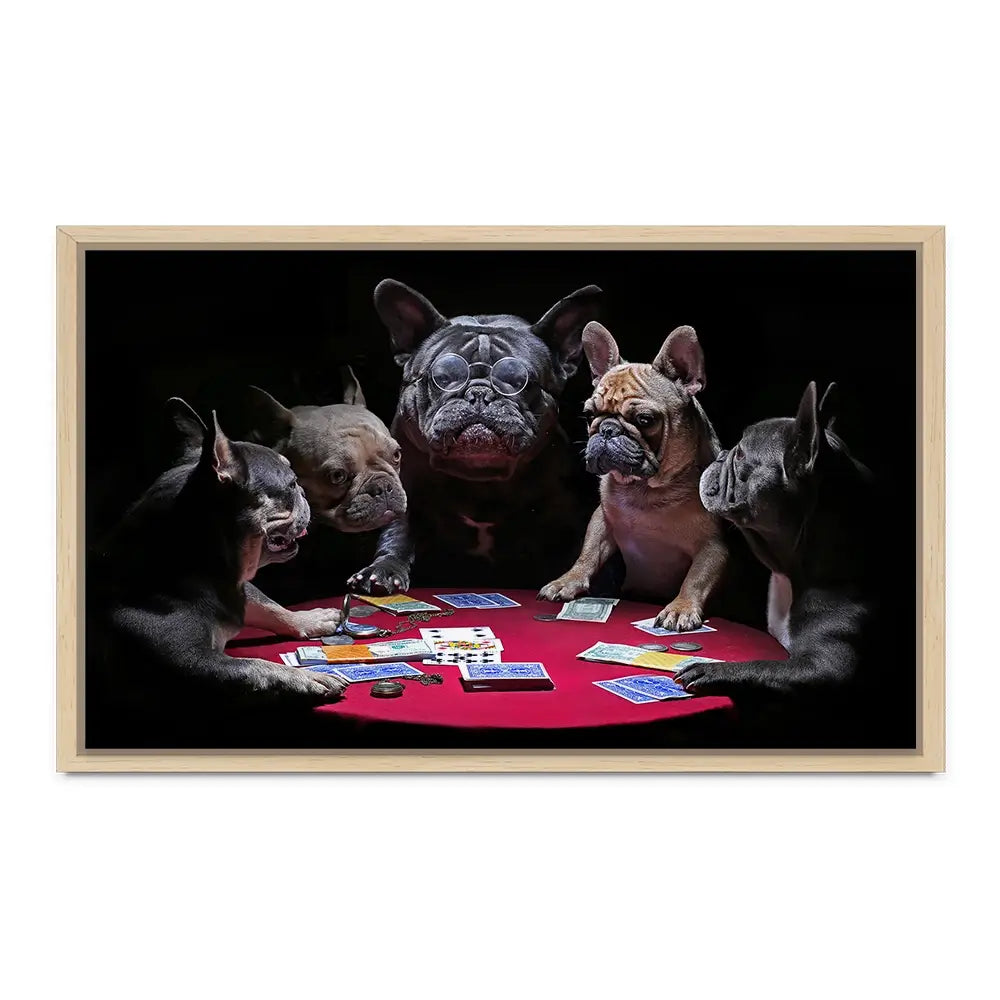 Frenchies Playing Poker Oversized Canvas Print Frenchies Playing Poker Oversized Canvas Print wall art product Art Print Shop