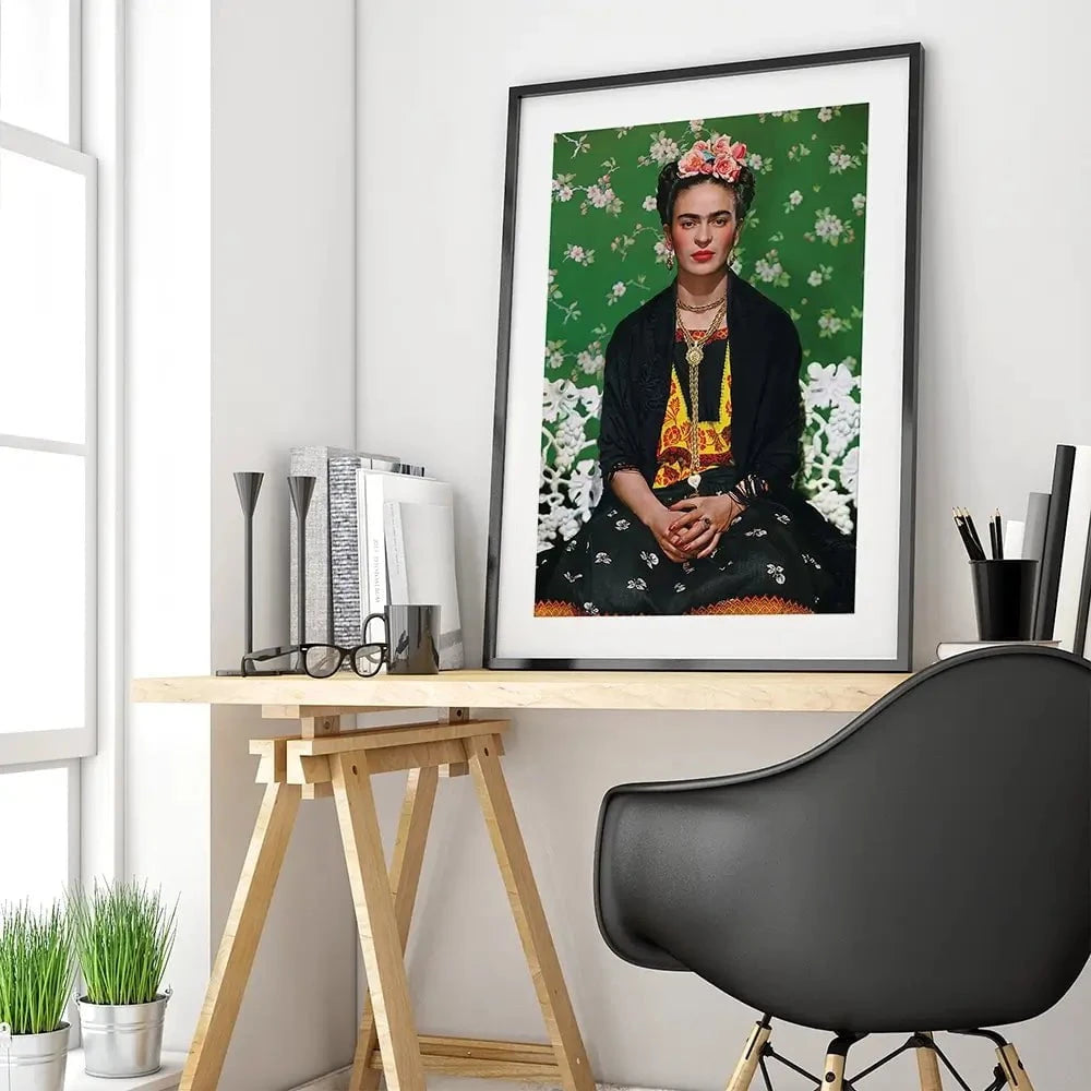 Frida Floral Framed Art Print Frida Floral Framed Art Print wall art product S Megalos
