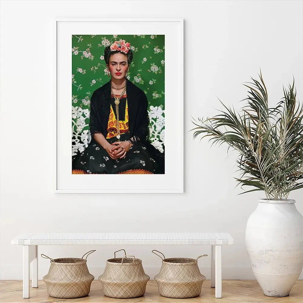 Frida Floral Framed Art Print Frida Floral Framed Art Print wall art product S Megalos